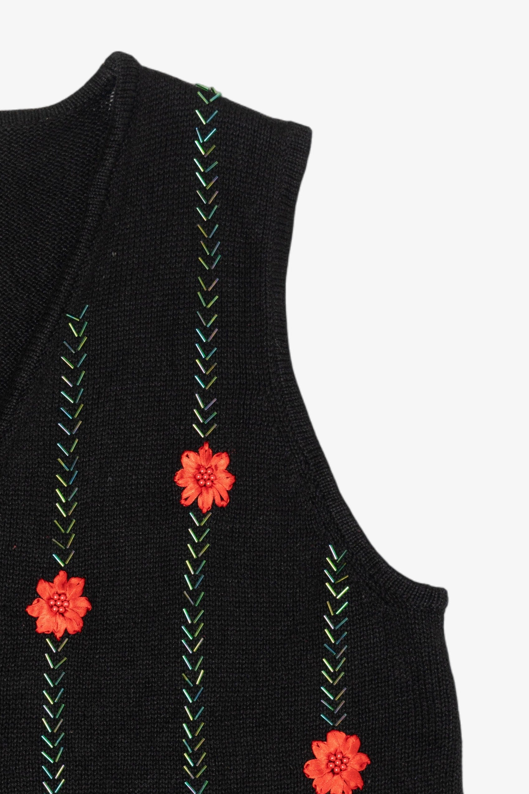 Vintage Lisa International Flowers Ugly Christmas Vest (1990s)