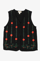 Vintage Lisa International Flowers Ugly Christmas Vest (1990s)