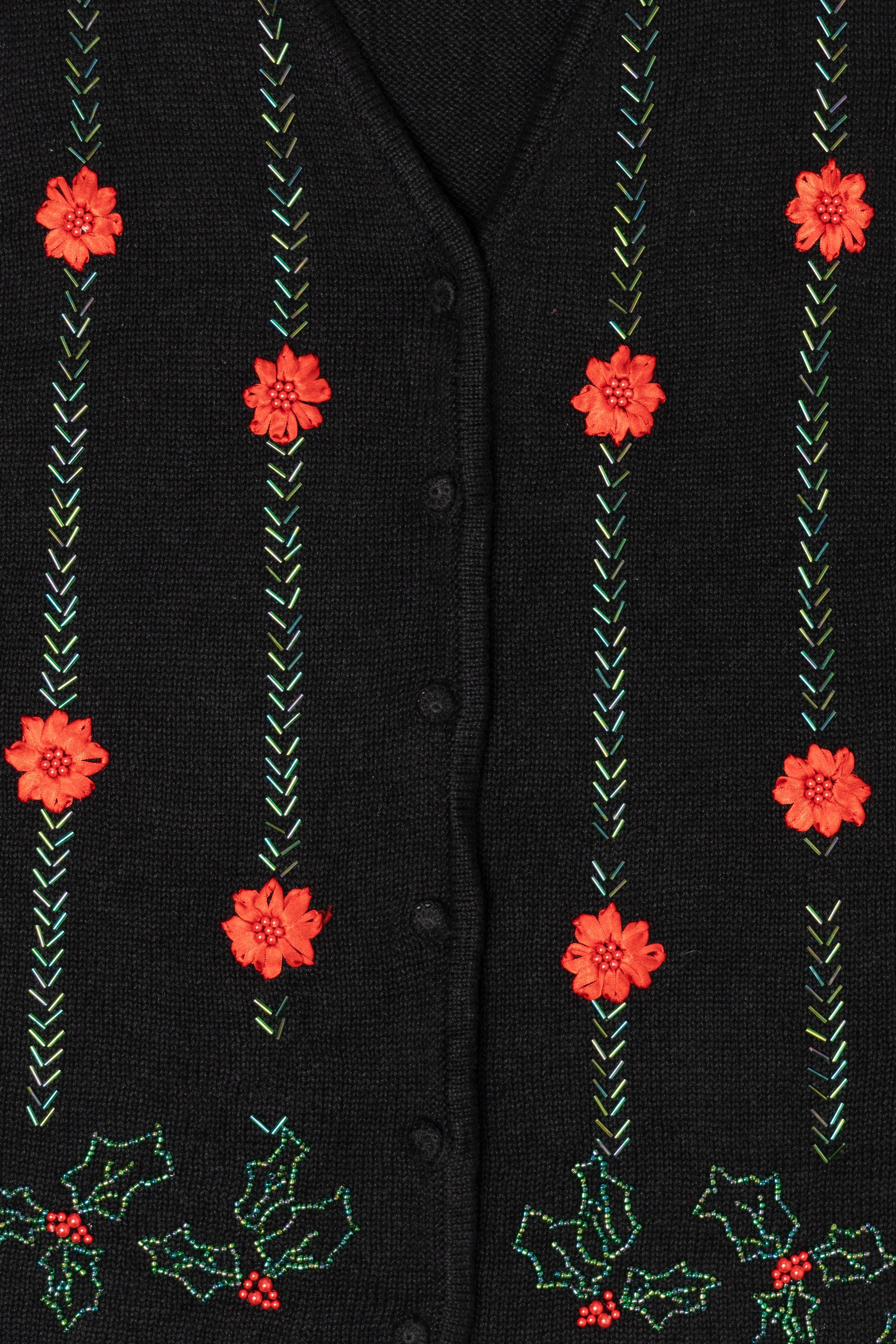 Vintage Lisa International Flowers Ugly Christmas Vest (1990s)
