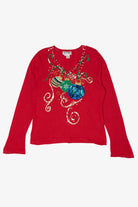 Vintage Red Jack B. Quick Ornaments Ugly Christmas Pullover (2000s)