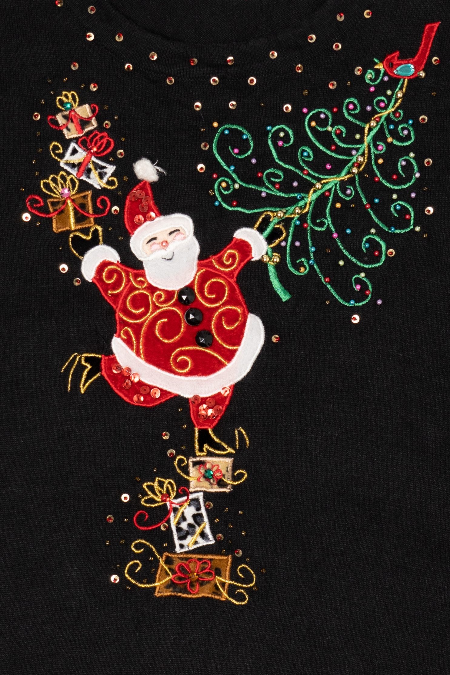 Vintage Y2k Lightweight Black Jack B. Quick Ugly Christmas Pullover (2000s)