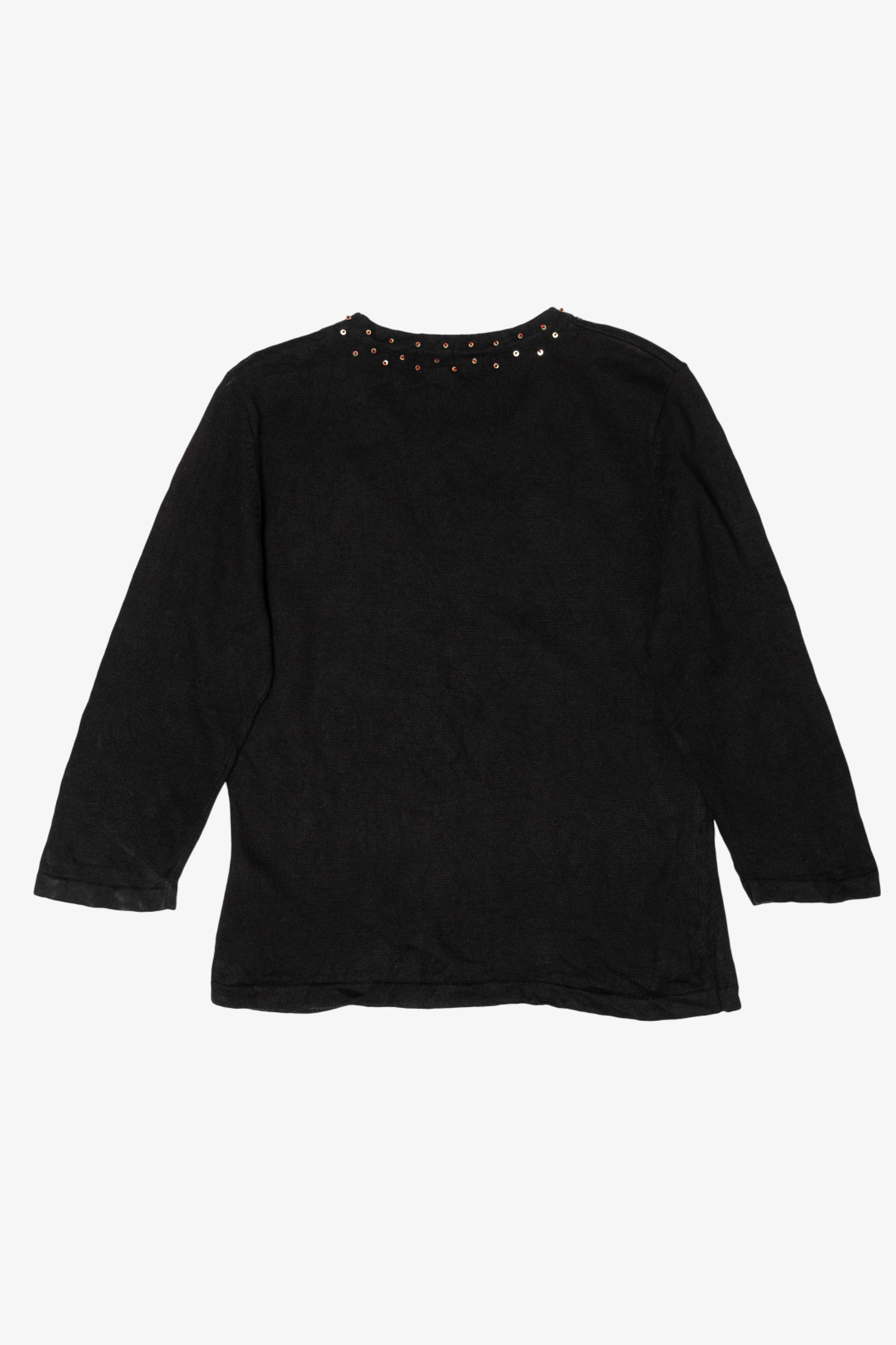 Vintage Y2k Lightweight Black Jack B. Quick Ugly Christmas Pullover (2000s)