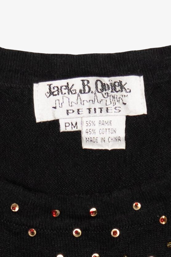 Vintage Y2k Lightweight Black Jack B. Quick Ugly Christmas Pullover (2000s)