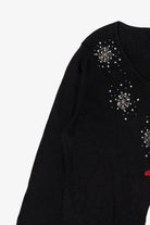 Vintage Y2k Lightweight Black Berek Studio Snowman Ugly Christmas Pullover (2000s)