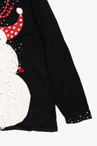 Vintage Y2k Lightweight Black Berek Studio Snowman Ugly Christmas Pullover (2000s)