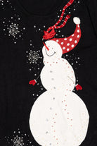 Vintage Y2k Lightweight Black Berek Studio Snowman Ugly Christmas Pullover (2000s)