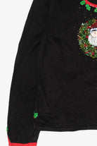 Vintage Y2k Lightweight Black Just B Santa Ugly Christmas Pullover (2000s)