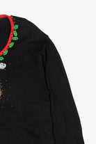 Vintage Y2k Lightweight Black Just B Santa Ugly Christmas Pullover (2000s)