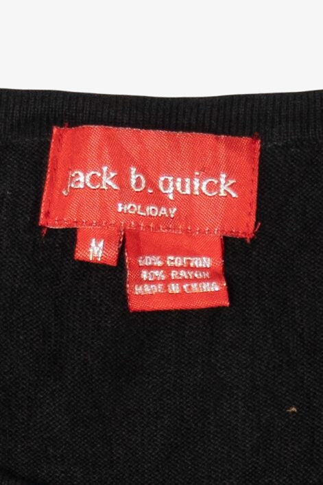 Vintage Y2k Lightweight Black Jack B. Quick Ornaments Ugly Christmas Pullover (2000s)