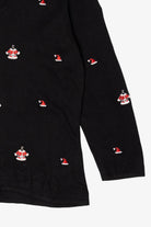 Vintage Y2k Lightweight Black Etoile Santa Clothes Ugly Christmas Pullover (2000s)