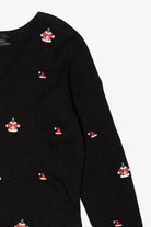 Vintage Y2k Lightweight Black Etoile Santa Clothes Ugly Christmas Pullover (2000s)