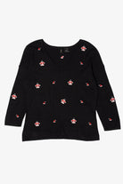 Vintage Y2k Lightweight Black Etoile Santa Clothes Ugly Christmas Pullover (2000s)