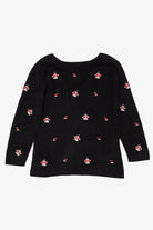 Vintage Y2k Lightweight Black Etoile Santa Clothes Ugly Christmas Pullover (2000s)