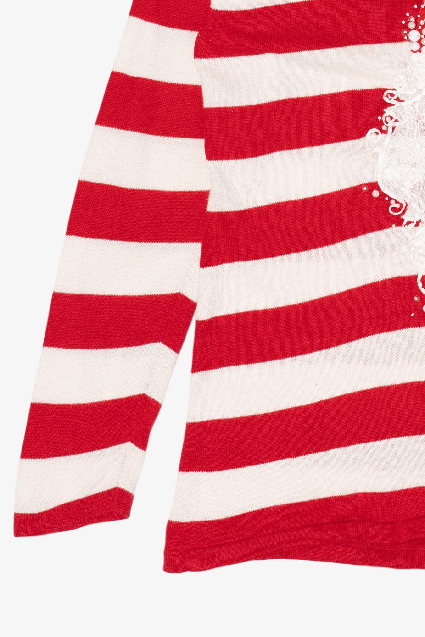 Vintage Y2k Lightweight Striped Berek Santa Ugly Christmas Pullover (2000s)