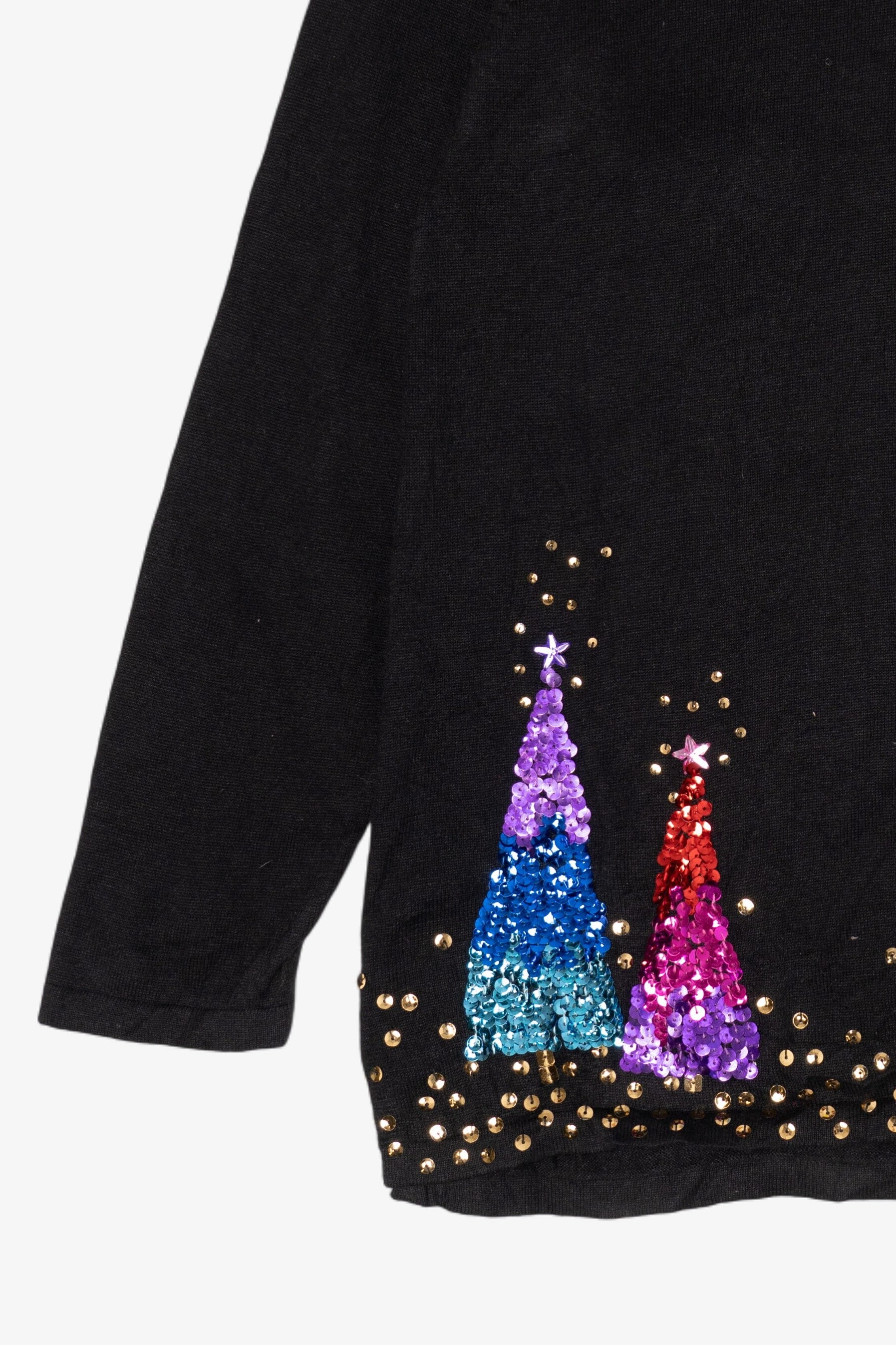 Vintage Y2k Lightweight Rainbow Trees Ugly Christmas Pullover (2000s)