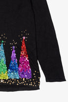 Vintage Y2k Lightweight Rainbow Trees Ugly Christmas Pullover (2000s)