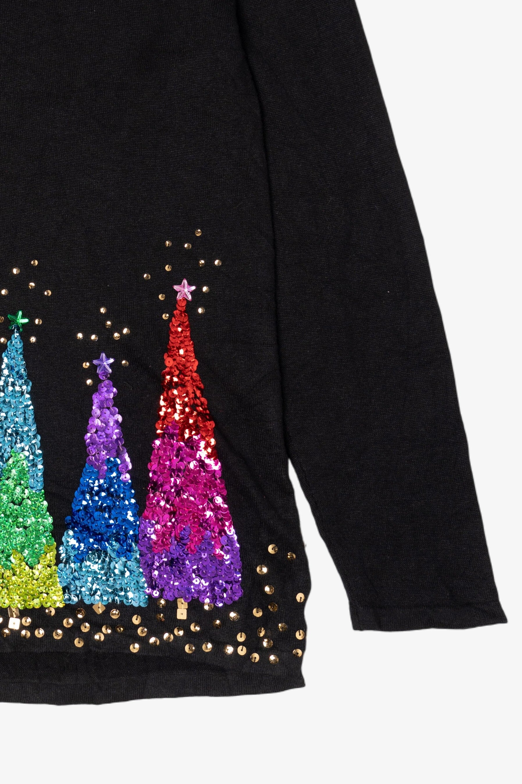 Vintage Y2k Lightweight Rainbow Trees Ugly Christmas Pullover (2000s)