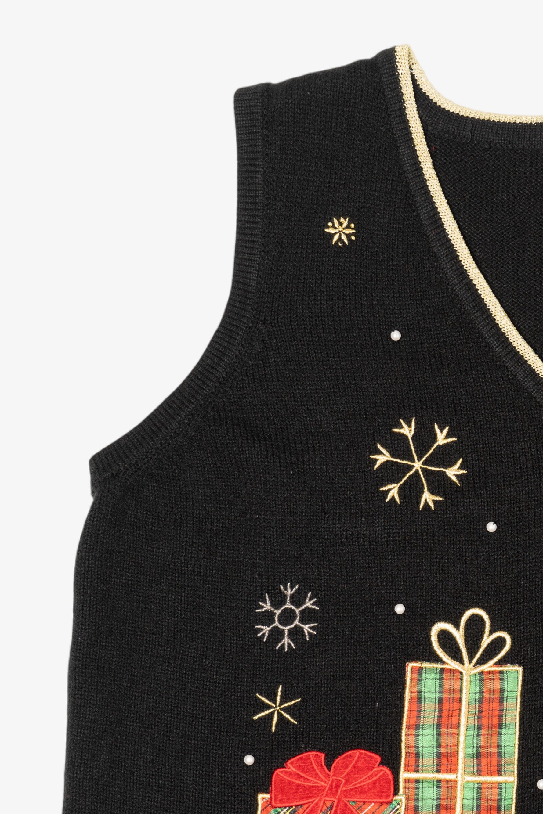 Vintage Black Unknown Ugly Christmas Vest (1990s)
