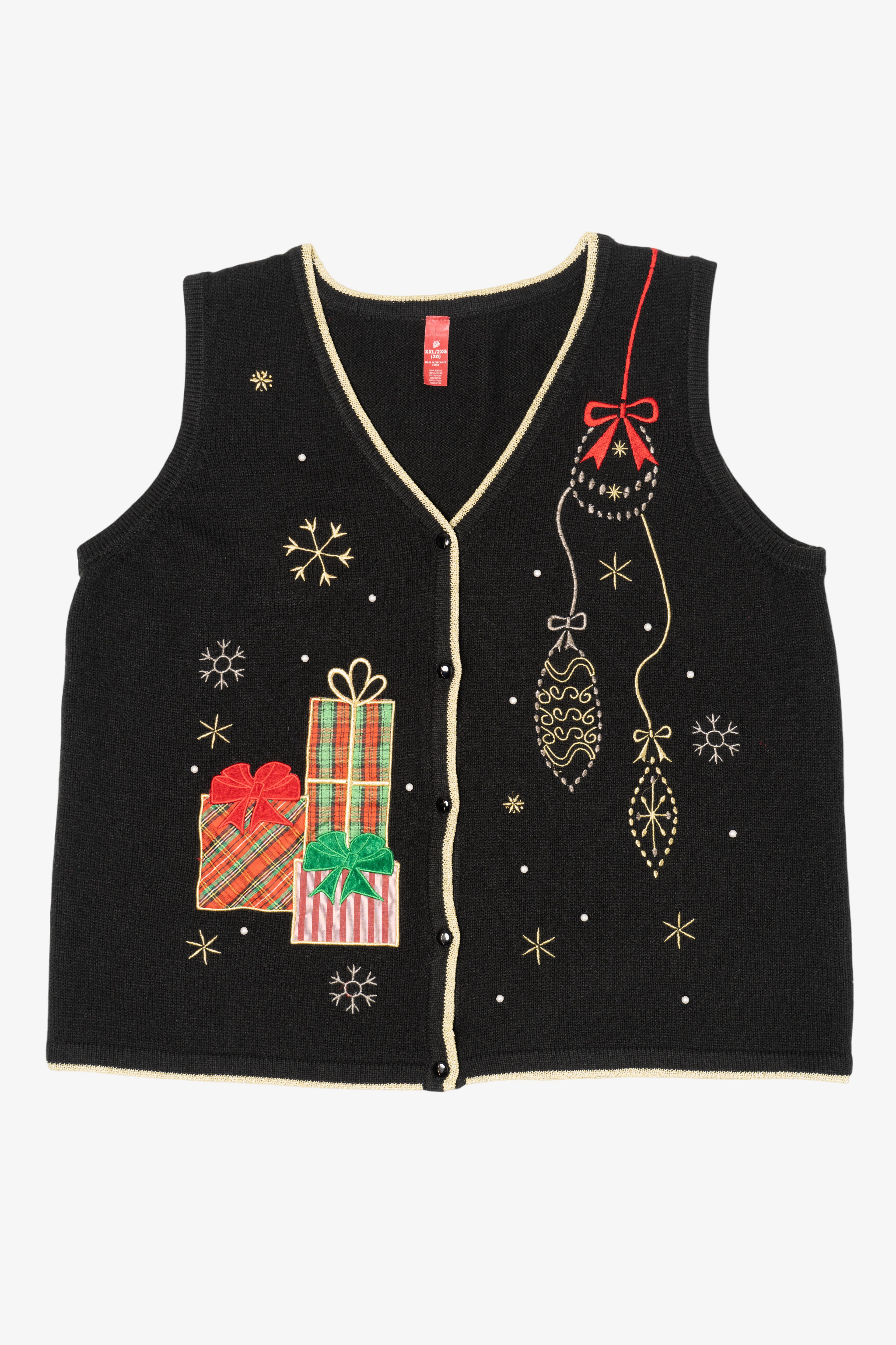 Vintage Black Unknown Ugly Christmas Vest (1990s)