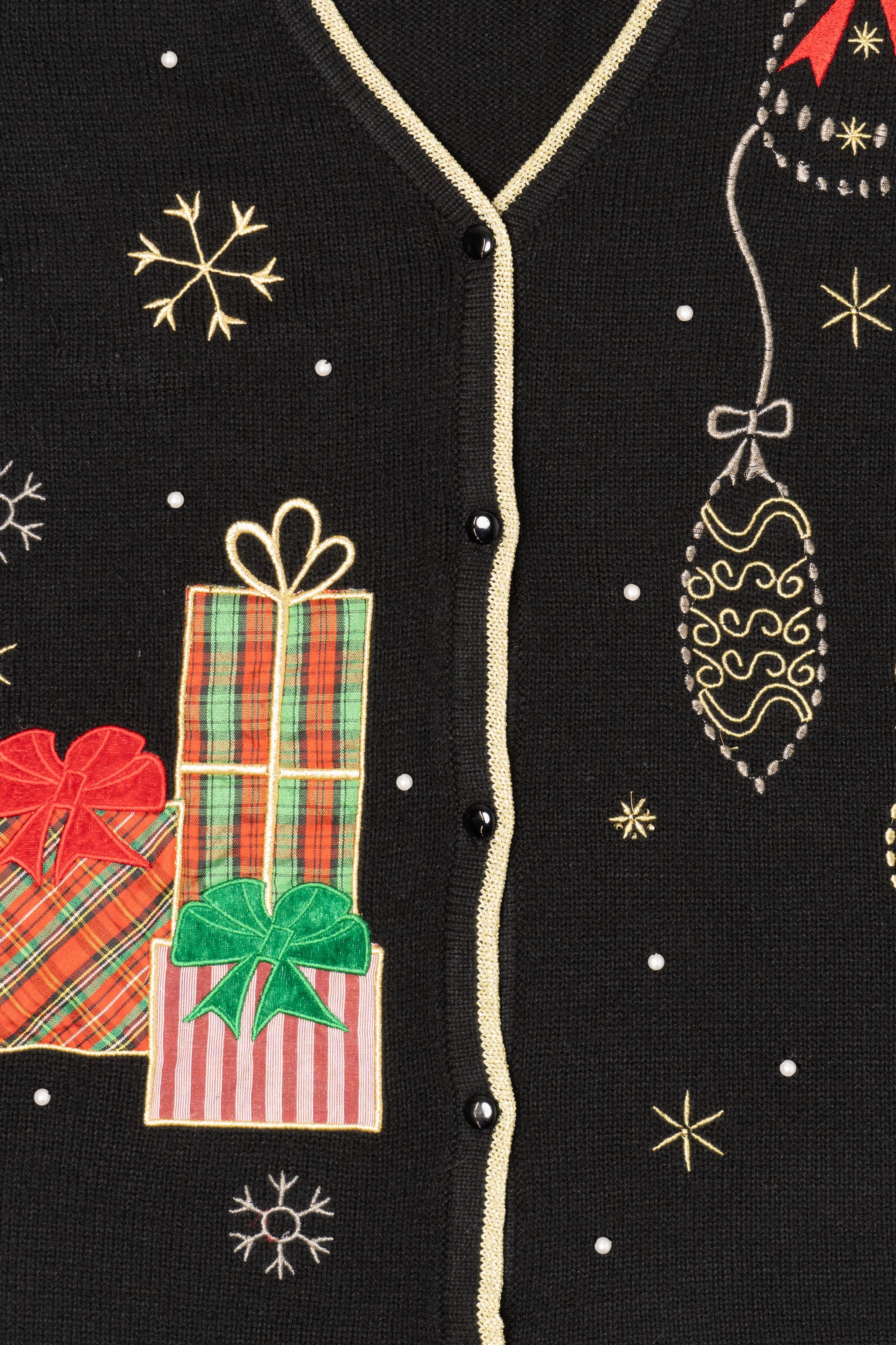 Vintage Black Unknown Ugly Christmas Vest (1990s)