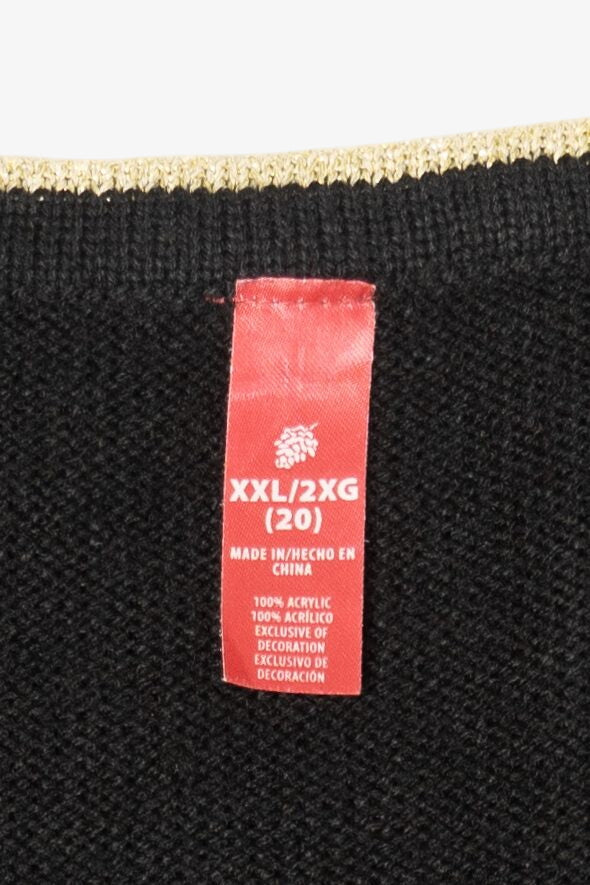 Vintage Black Unknown Ugly Christmas Vest (1990s)