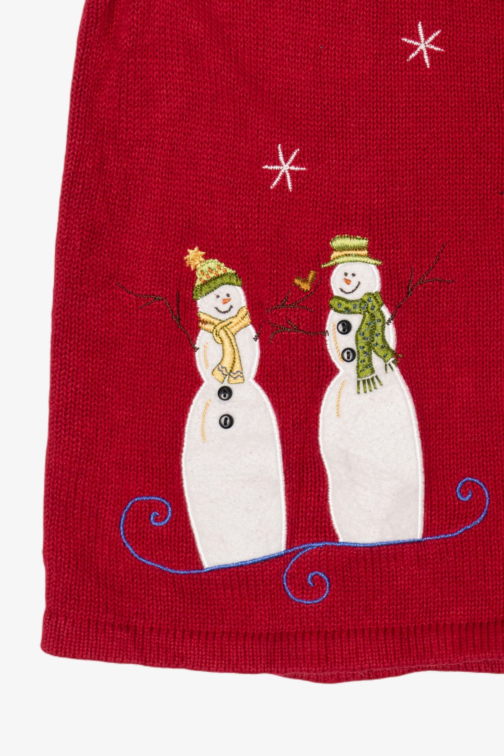 Vintage Red Breckenridge Snowmen Ugly Christmas Vest (1990s)