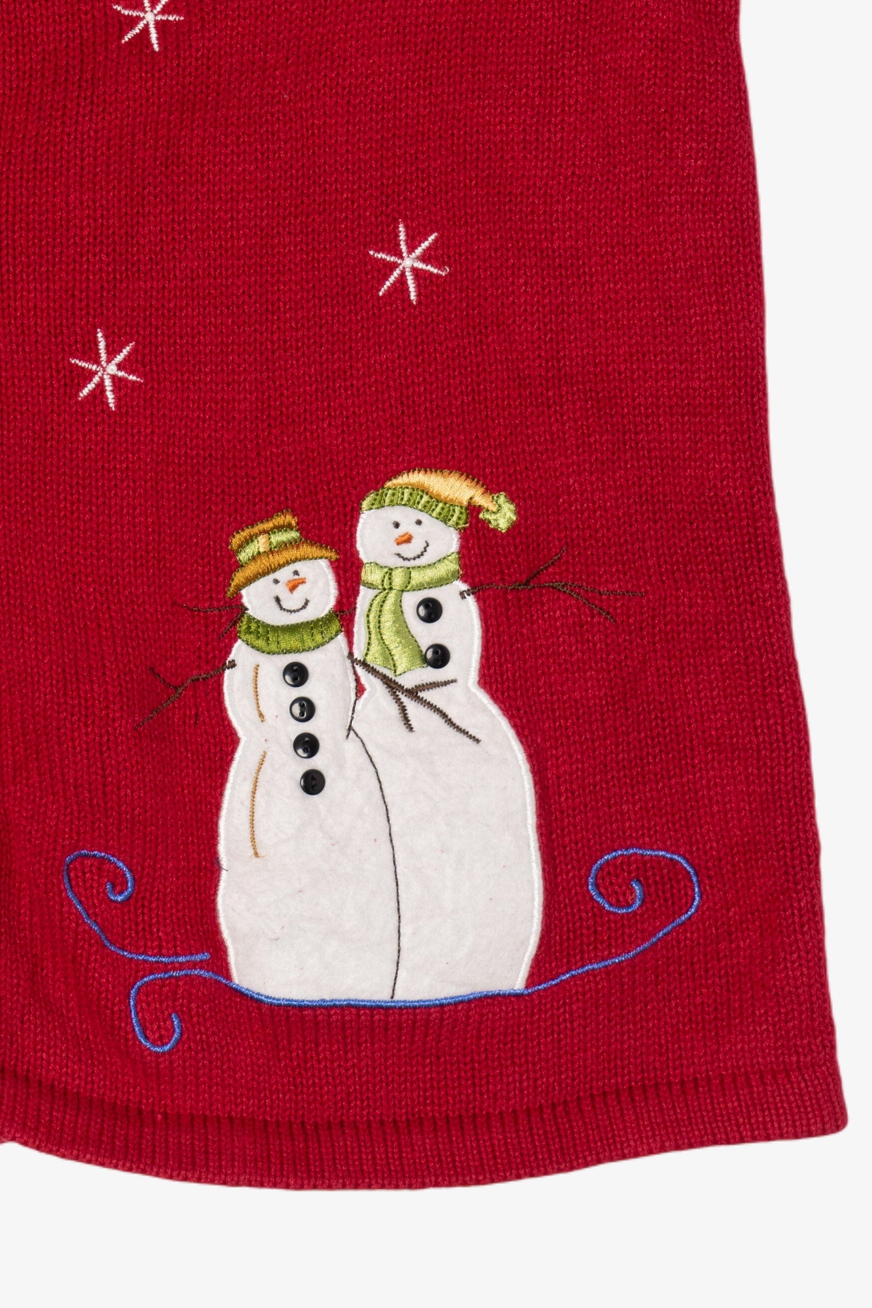 Vintage Red Breckenridge Snowmen Ugly Christmas Vest (1990s)