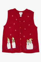 Vintage Red Breckenridge Snowmen Ugly Christmas Vest (1990s)