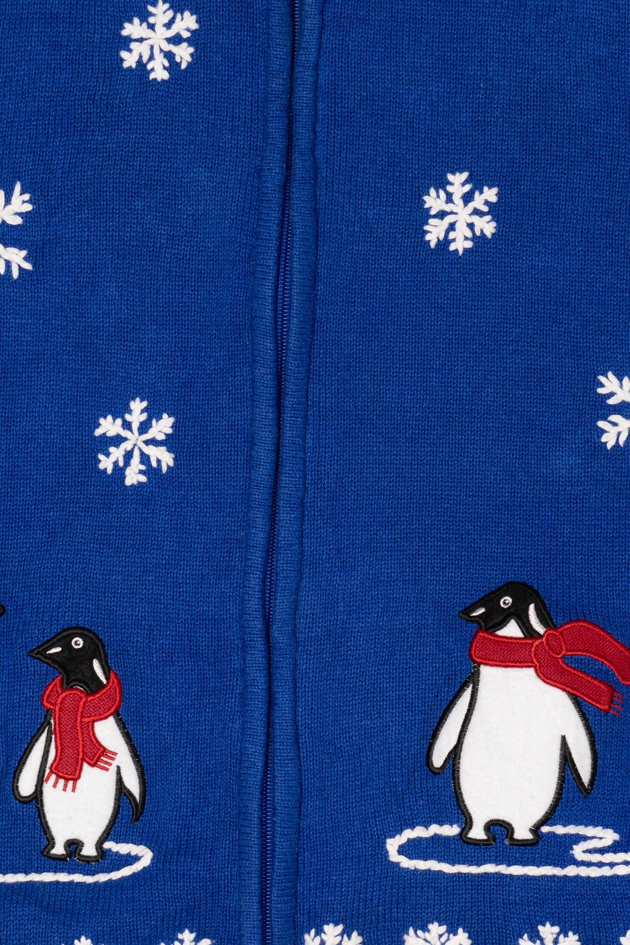 Vintage Blue Southern Lady Penguins Ugly Christmas Vest (1990s)