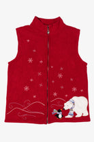 Vintage Red Christopher & Banks Polar Bear & Penguin Ugly Christmas Vest (1990s)