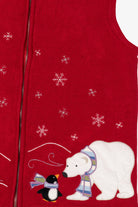 Vintage Red Christopher & Banks Polar Bear & Penguin Ugly Christmas Vest (1990s)
