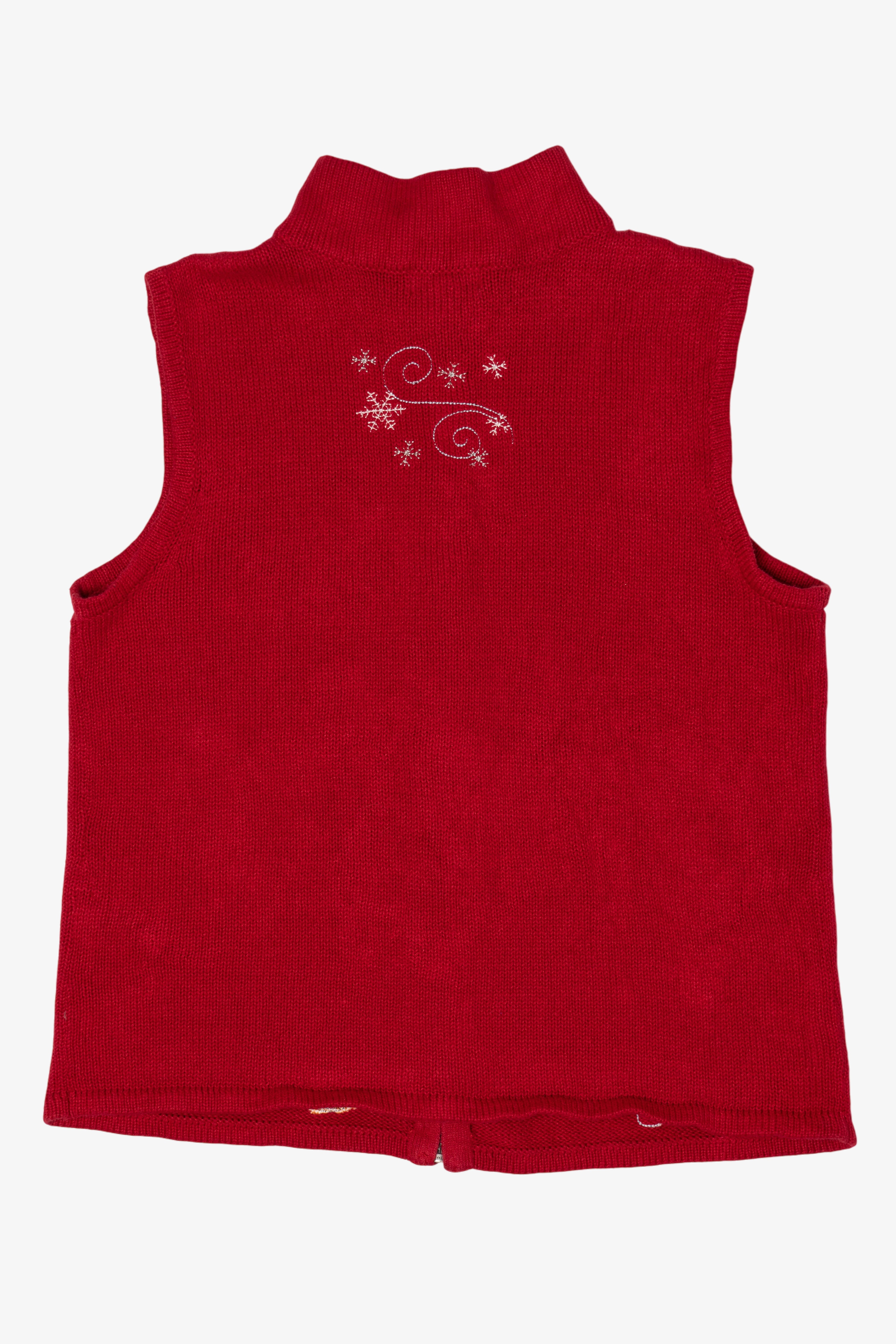Vintage Red Christopher & Banks Polar Bear & Penguin Ugly Christmas Vest (1990s)