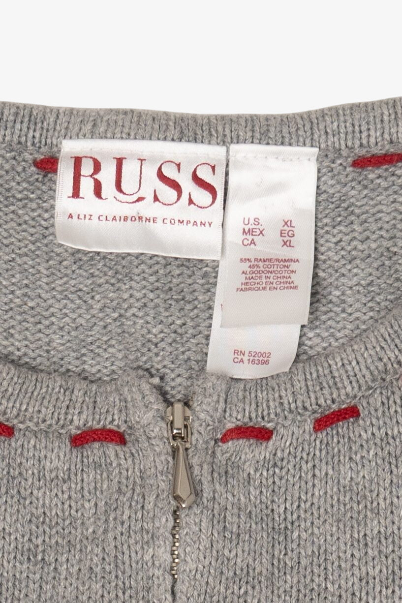 Vintage Gray Russ Ugly Clothesline Christmas Vest (1990s)