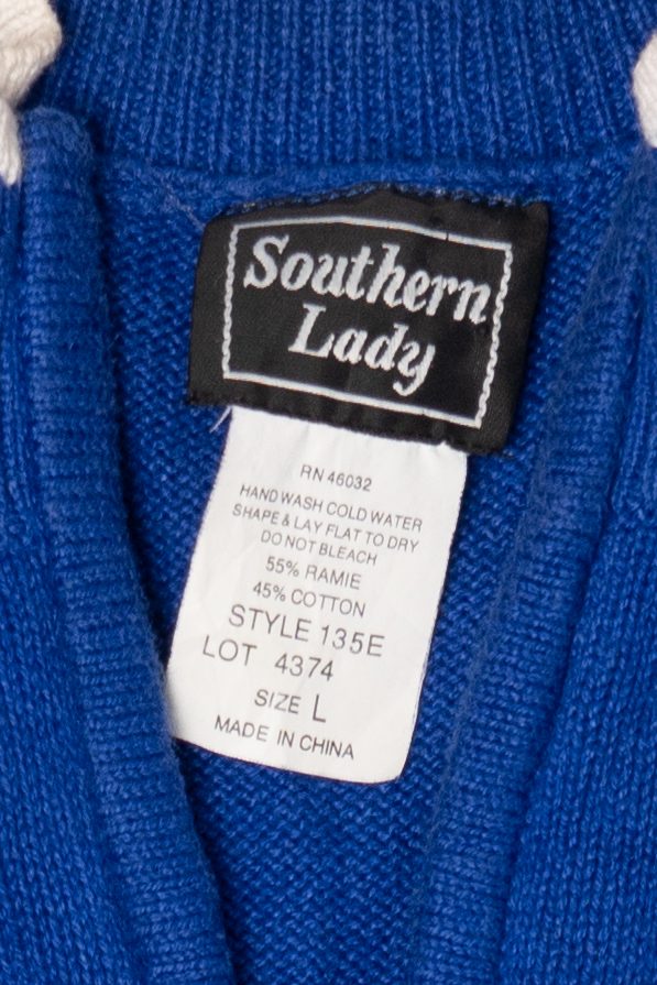 Vintage Blue Southern Lady Penguins Ugly Christmas Vest (1990s)