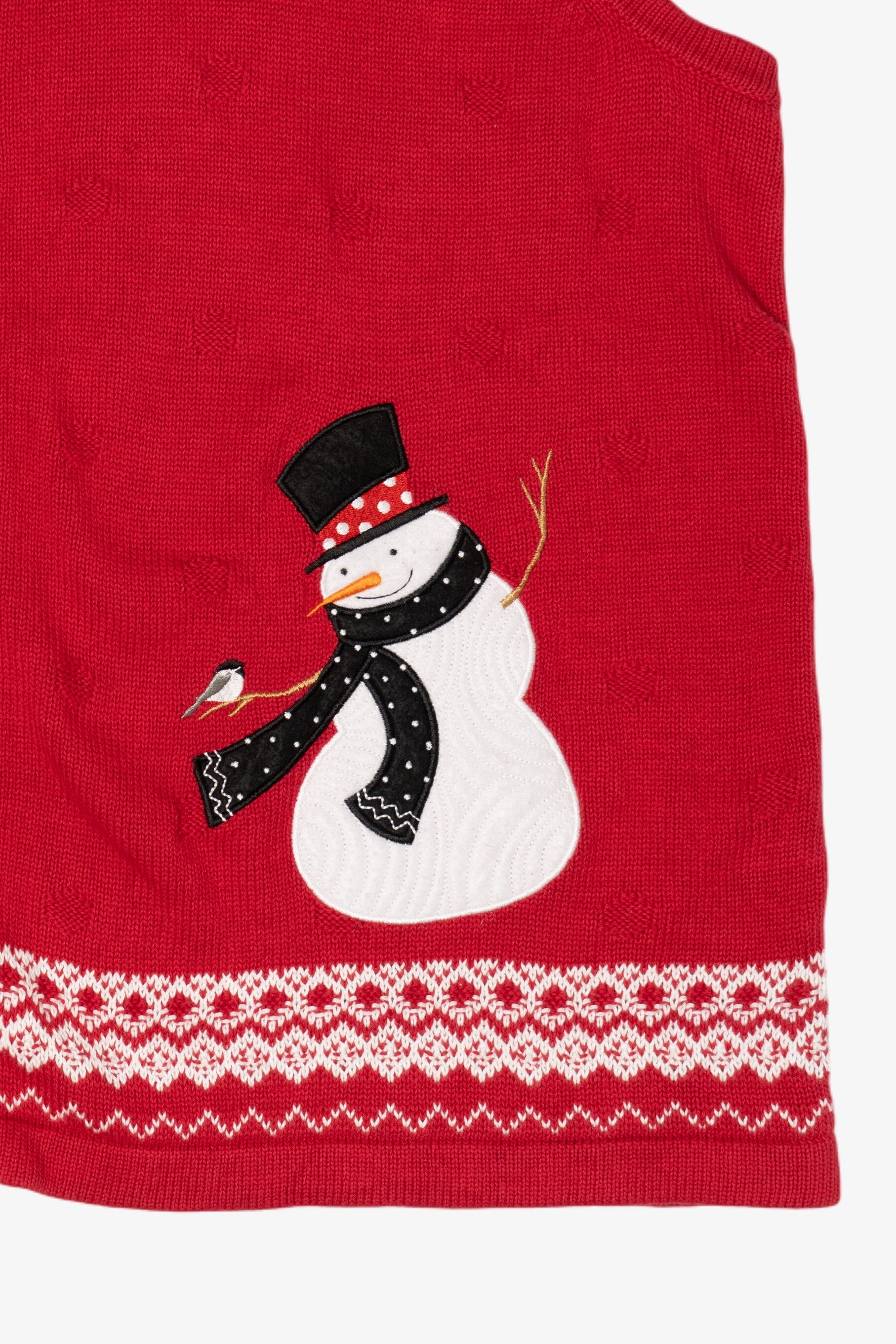 Vintage Red CJ Banks Snowman Ugly Christmas Vest (1990s)