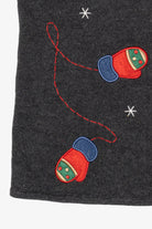 Vintage Dark Gray Crystal Kole Mittens Ugly Christmas Vest (1990s)