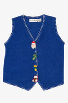 Vintage Blue Victoria Jones Ugly Christmas Vest (1990s)