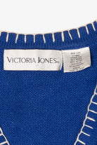 Vintage Blue Victoria Jones Ugly Christmas Vest (1990s)