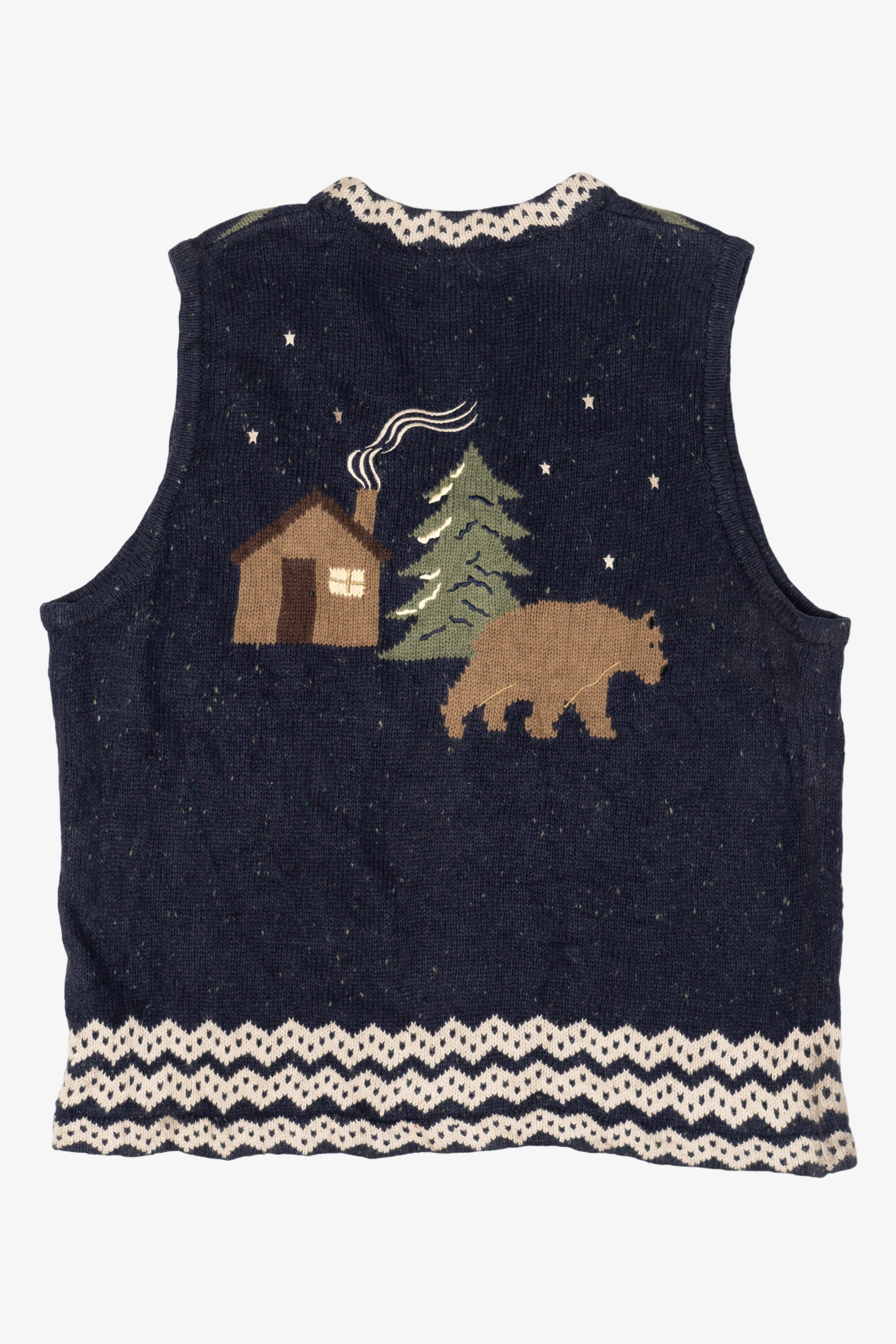 Vintage Blue Christopher & Banks Bear Ugly Christmas Vest (1990s)