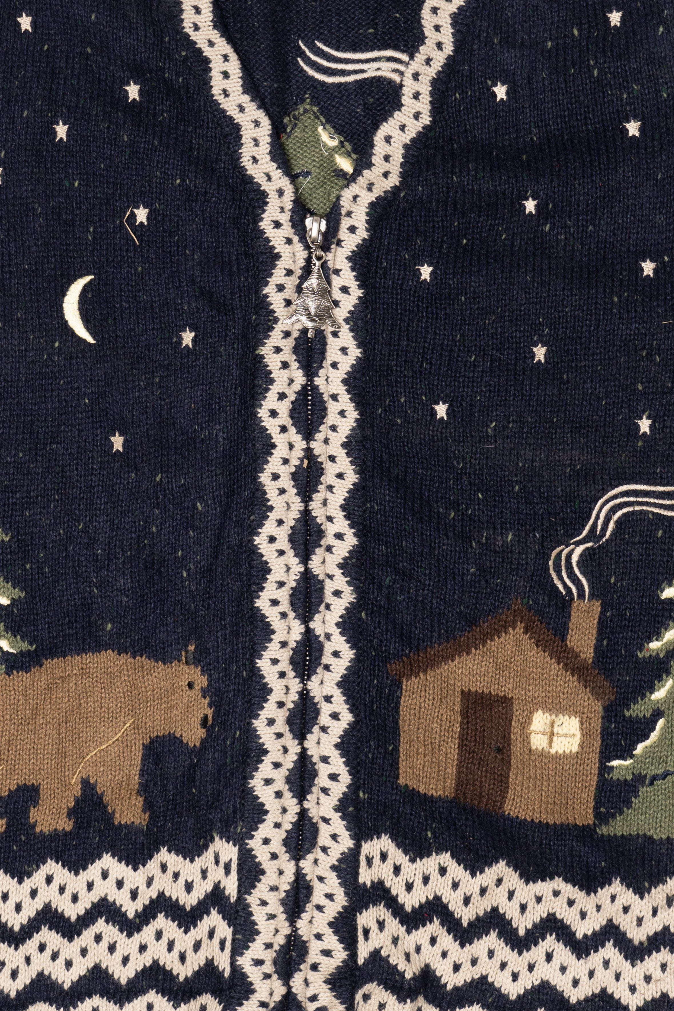 Vintage Blue Christopher & Banks Bear Ugly Christmas Vest (1990s)