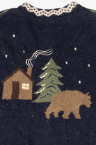 Vintage Blue Christopher & Banks Bear Ugly Christmas Vest (1990s)