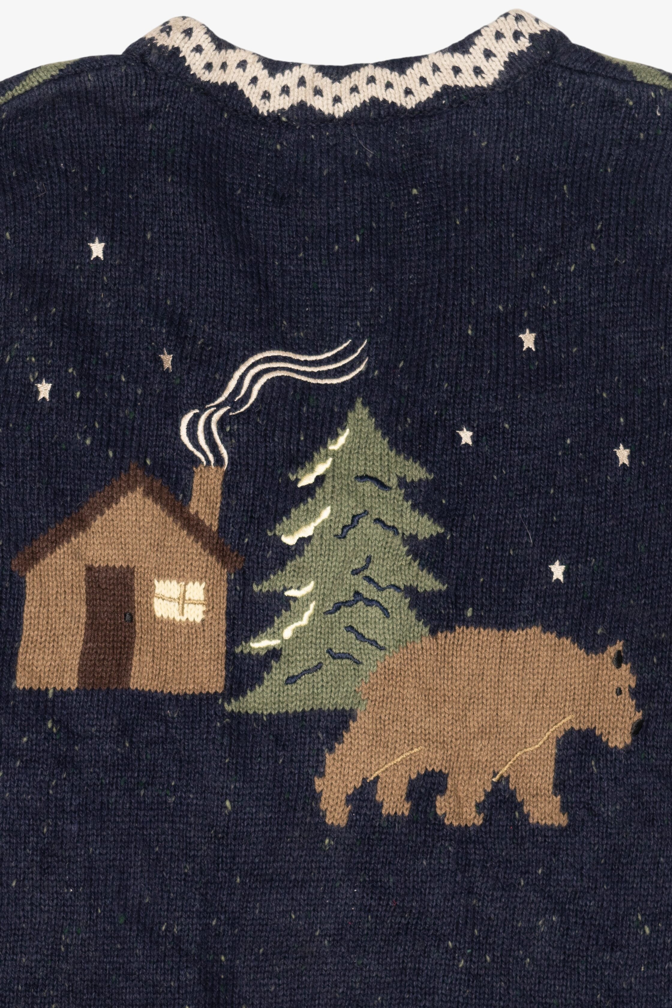 Vintage Blue Christopher & Banks Bear Ugly Christmas Vest (1990s)