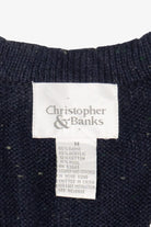 Vintage Blue Christopher & Banks Bear Ugly Christmas Vest (1990s)