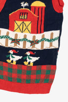 Vintage Blue Sweater Holiday Farm Loft Ugly Christmas Vest (1990s)