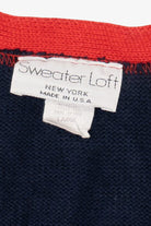 Vintage Blue Sweater Holiday Farm Loft Ugly Christmas Vest (1990s)