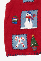 Vintage Red Capacity Snowmen Ugly Christmas Vest (1990s)