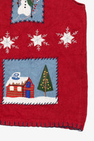 Vintage Red Capacity Snowmen Ugly Christmas Vest (1990s)