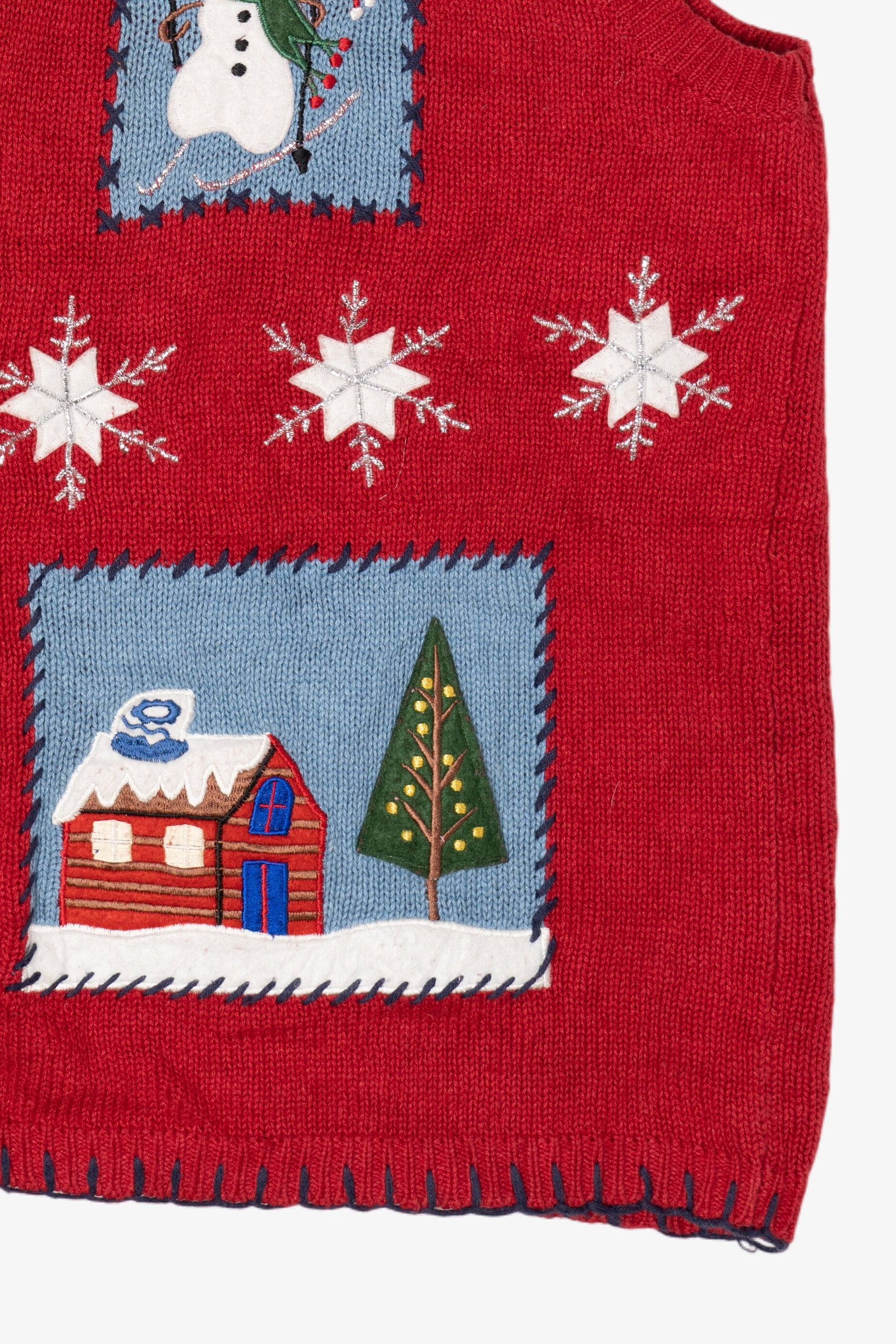 Vintage Red Capacity Snowmen Ugly Christmas Vest (1990s)