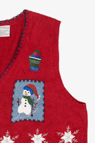 Vintage Red Capacity Snowmen Ugly Christmas Vest (1990s)