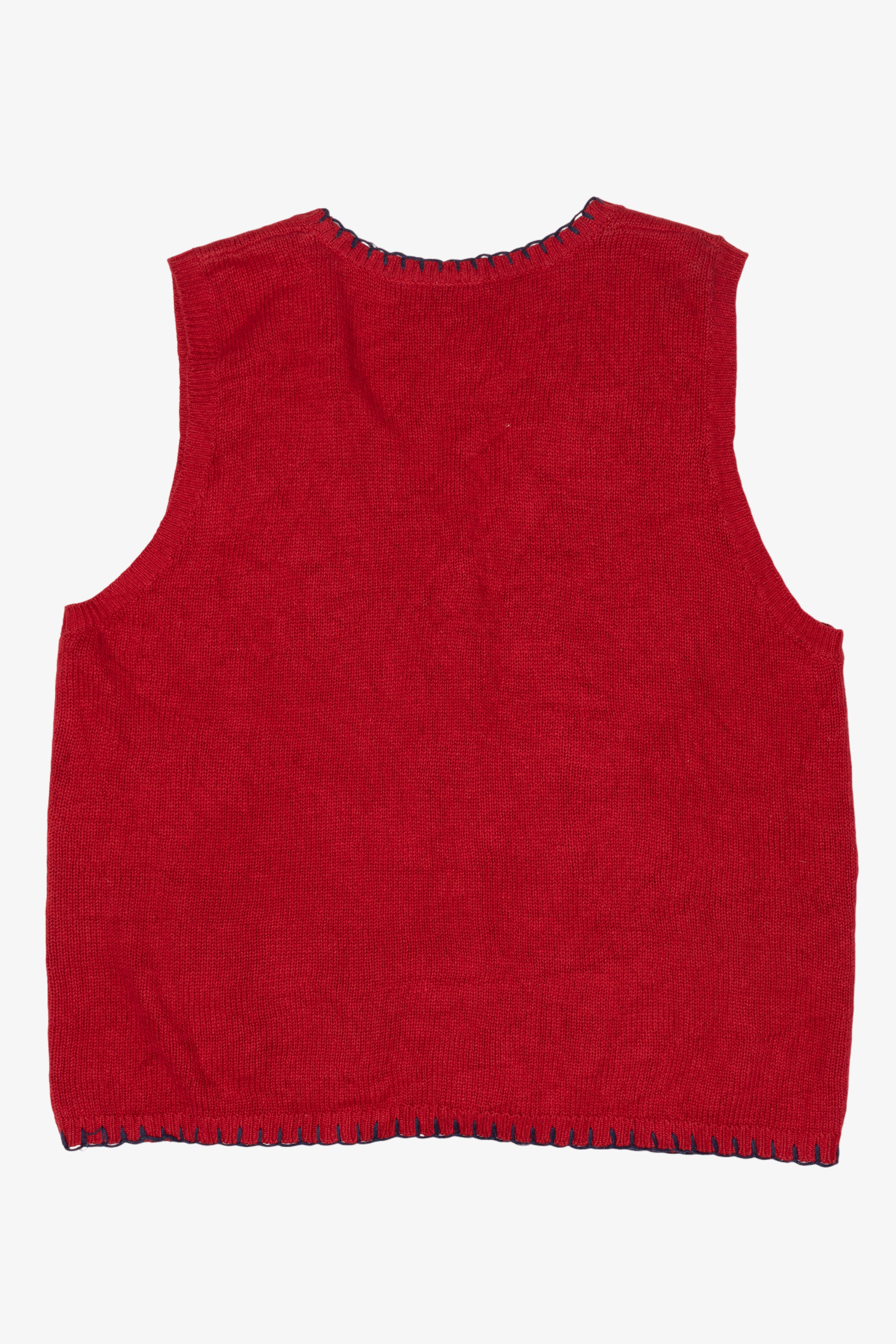 Vintage Red Capacity Snowmen Ugly Christmas Vest (1990s)